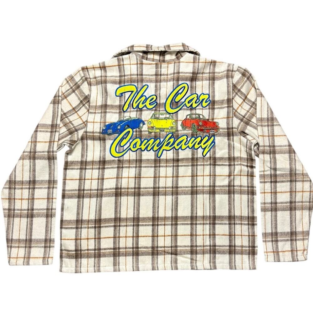 NWT Men's Small Flannel by The Car Company in Cream/Brown.